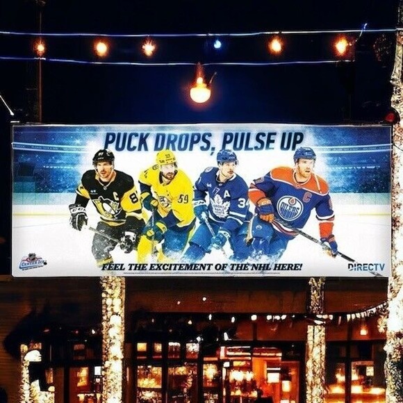 2023 DIRECTV NHL Hockey Center Ice Vinyl Banner 4'x8' Crosby Matthews McDavid - Picture 2 of 3